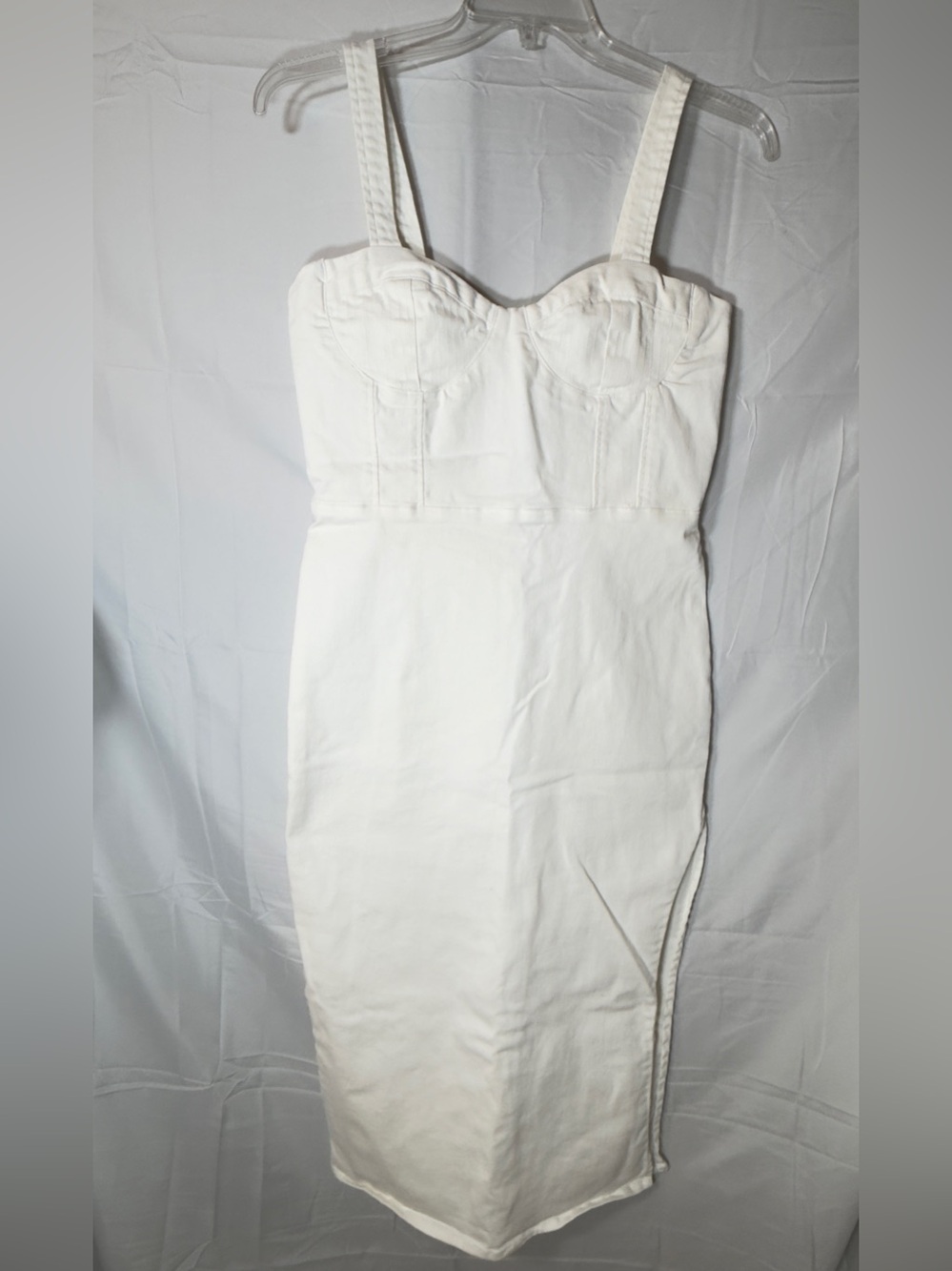 Forever 21 Ivory Bustier Denim Dress